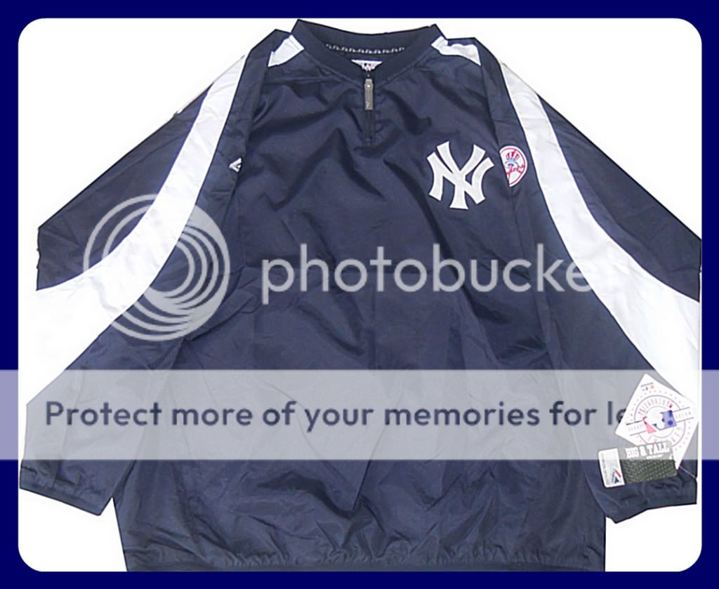 New York Yankees MLB Majestic Men's 1/4 Zip Batting Practice Jacket Big