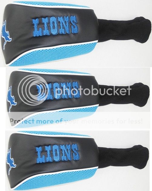 3 DETROIT LIONS DRIVER + WOODS GOLF CLUB HEAD COVERS eBay