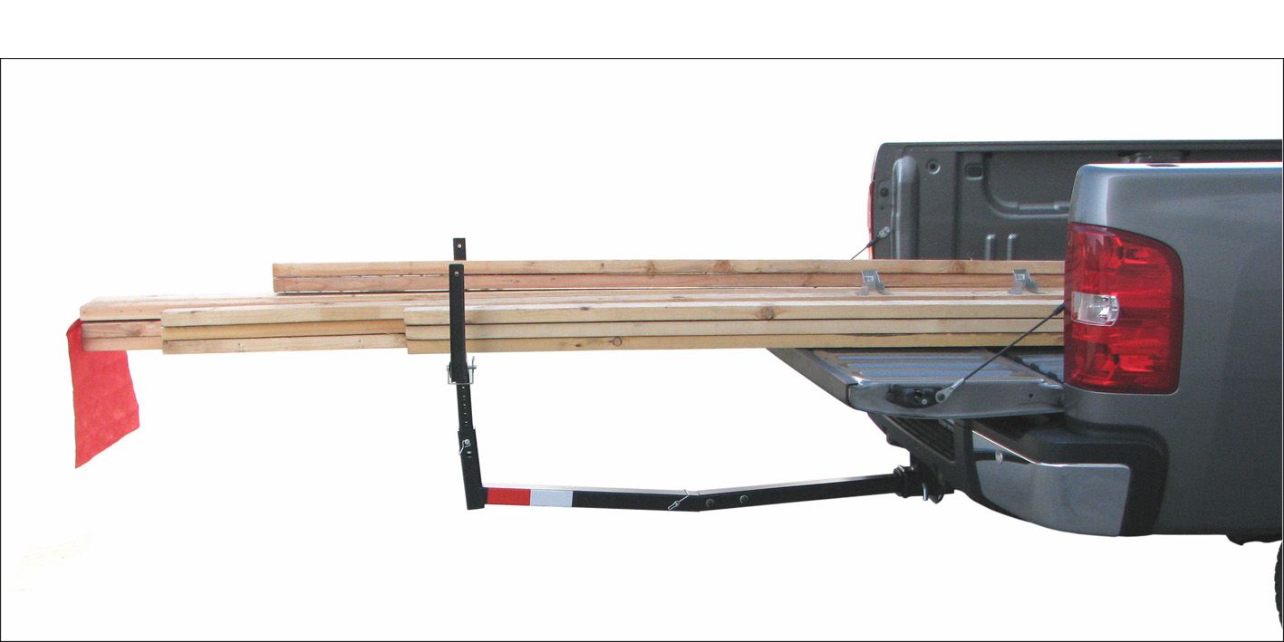Pick Up Extension Rack + Red Flag Truck Bed Hitch Extender Boat Lumber