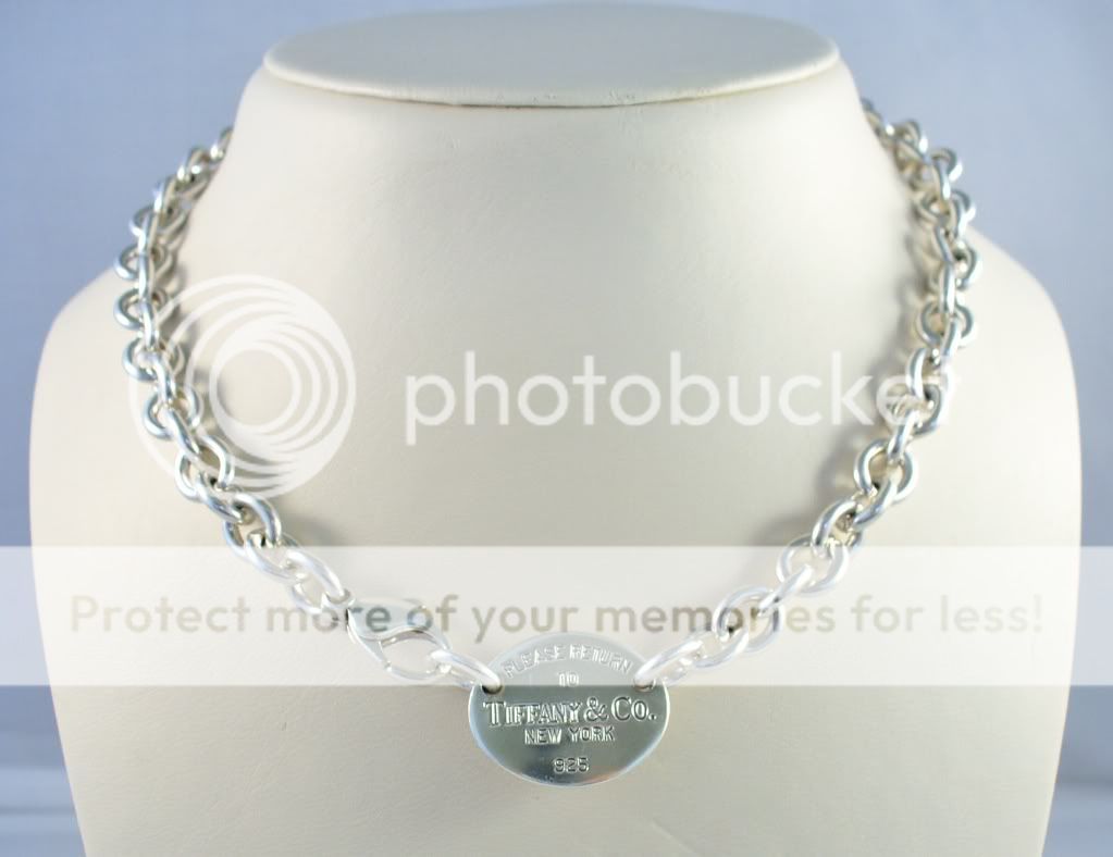 TIFFANYS .925 STERLING SILVER LADIES TIFFANY OVAL TAG NECKLACE eBay