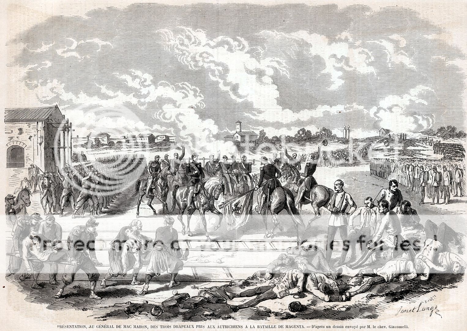 Presa Cannoni Austriaci Risorgimento.Stampa Antica.1859 BATTAGLIA DI SOLFERINO