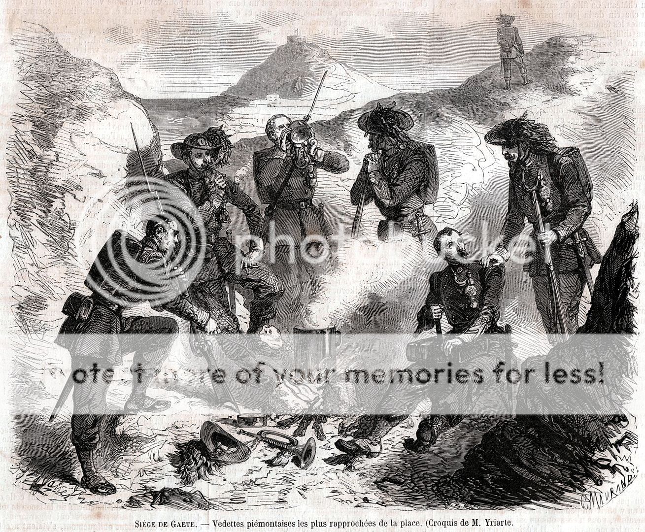 Assedio di Gaeta Bersaglieri Vedette Piemontesi Passepartout 1860