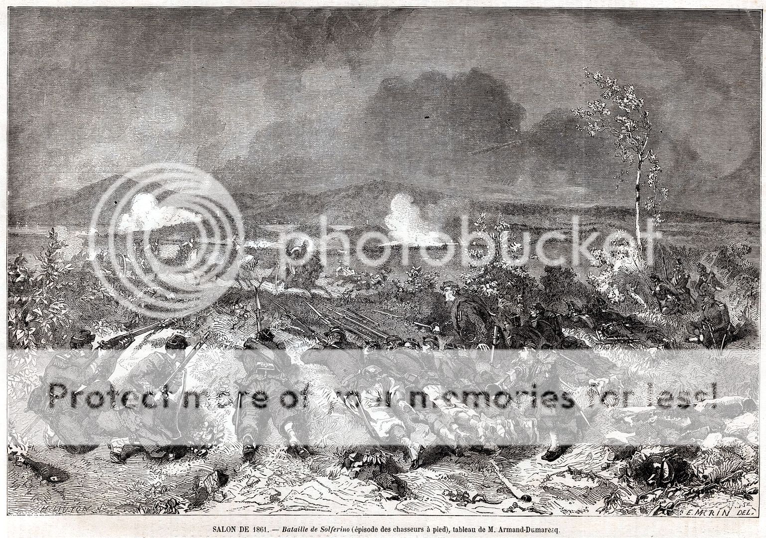 Risorgimento Grandissima Veduta con Napoleone III BATTAGLIA DI SOLFERINO 1859